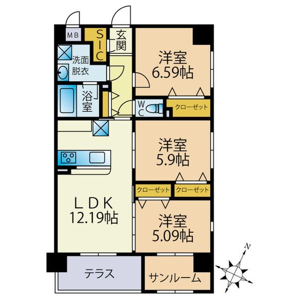 糸島市潤のマンションの間取り