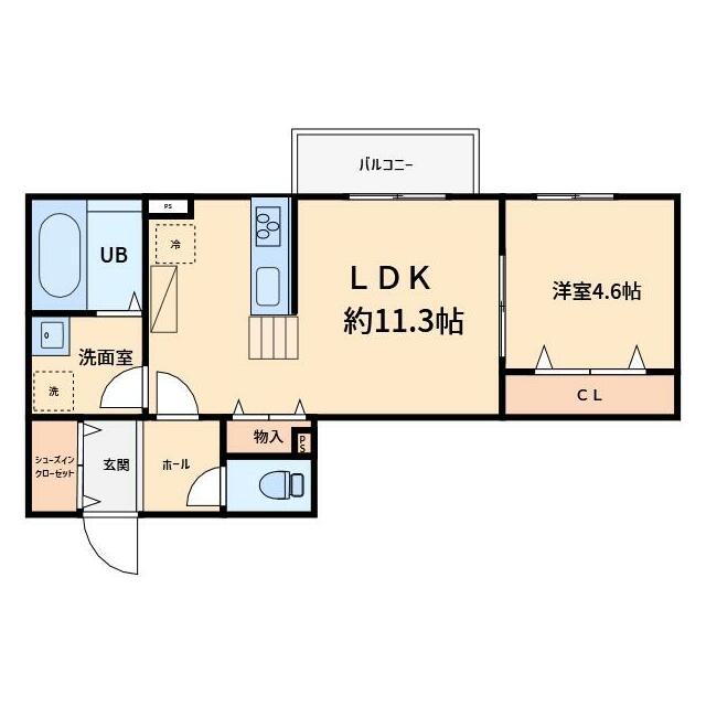 伊勢原市石田のアパートの間取り