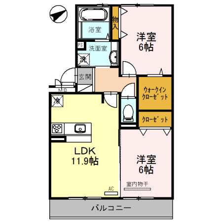 アルタ唐崎ビューの間取り