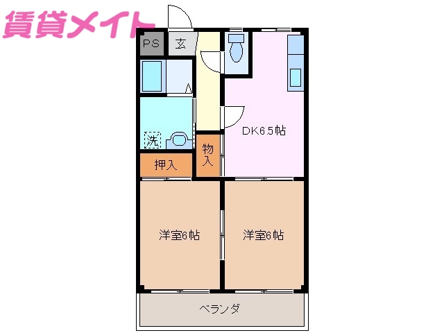 鈴鹿市十宮のマンションの間取り