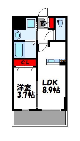 糟屋郡粕屋町原町のマンションの間取り