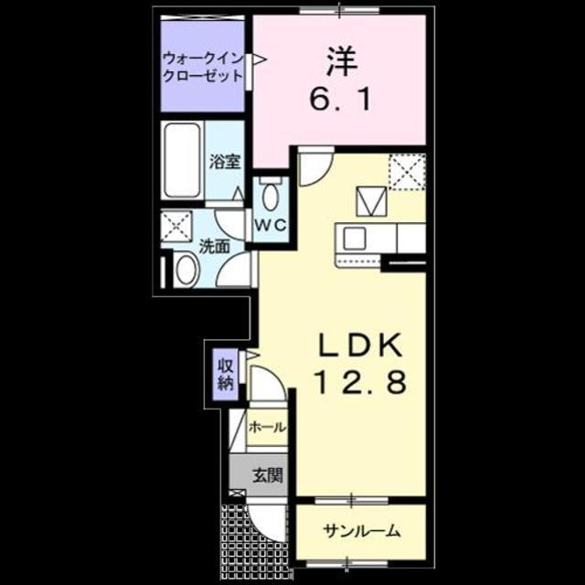 熊本市南区薄場のアパートの間取り