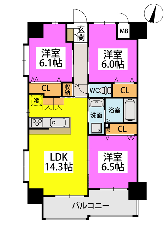 TGボナール浅川台A棟の間取り