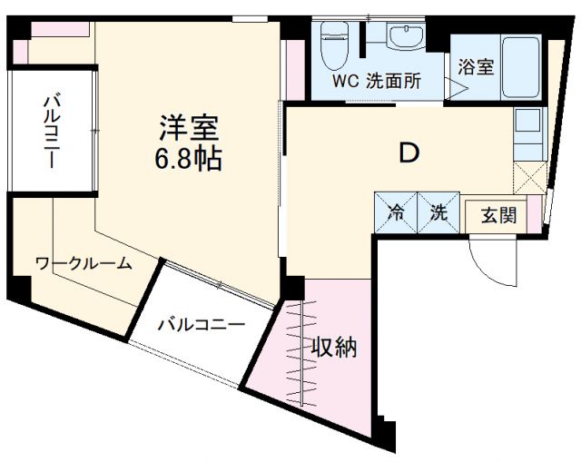 川崎市中原区新丸子町のマンションの間取り