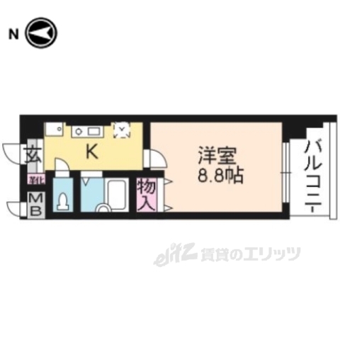 京都市上京区四番町のマンションの間取り