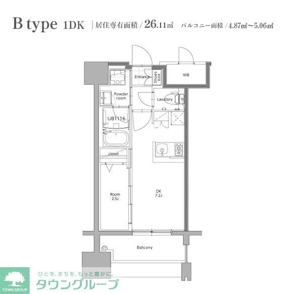 福岡市博多区住吉のマンションの間取り