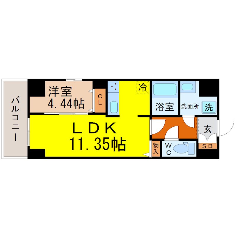 名古屋市北区大曽根のマンションの間取り