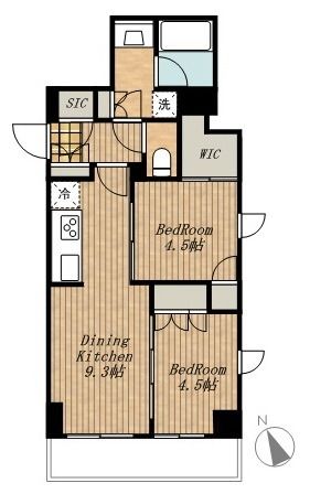 港区三田のマンションの間取り