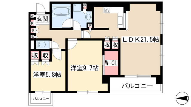 レザンドール東山元町の間取り