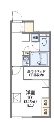 広島市安佐南区安東のアパートの間取り