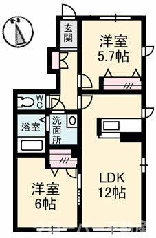 観音寺市坂本町のアパートの間取り