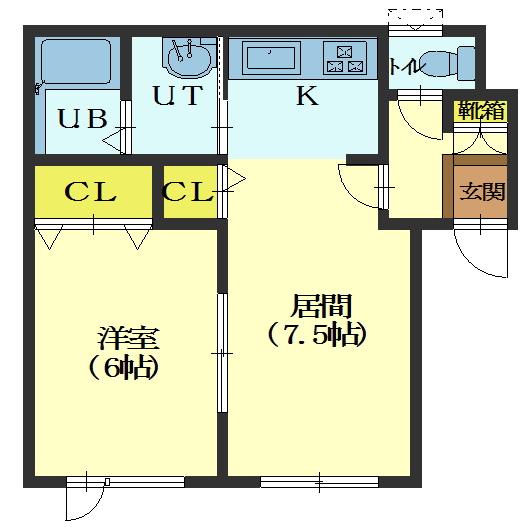 亀田郡七飯町大中山のアパートの間取り