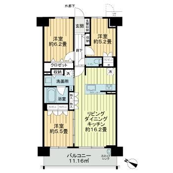 名古屋市守山区西島町のマンションの間取り