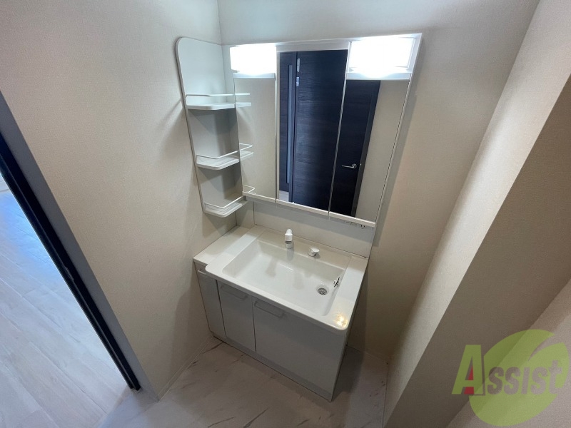 洗面設備　シャンプードレッサー。身支度はここでばっちりですね。