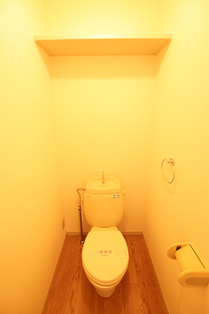 トイレ　トイレは上部に棚付きです