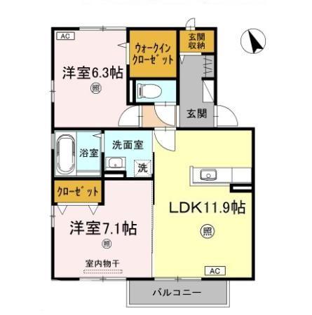 ＪＲ徳島線 蔵本駅 徒歩15分 2階建 築14年の間取り写真