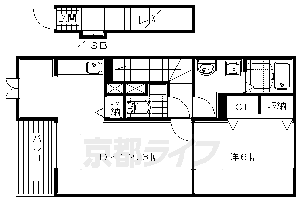 ＪＲ片町線 長尾駅 徒歩12分 2階建 築12年の間取り写真