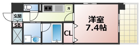 ＪＲ大阪環状線 玉造駅 徒歩4分 10階建 築5年の間取り写真