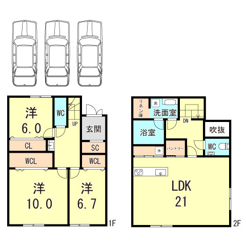 御影山手5丁目戸建の間取り写真