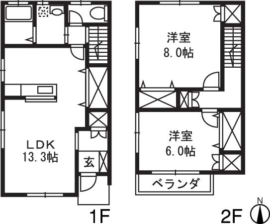 メゾン・ド・ローゼスNo.2の間取り