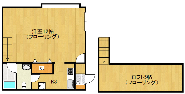 福岡市早良区次郎丸のアパートの間取り