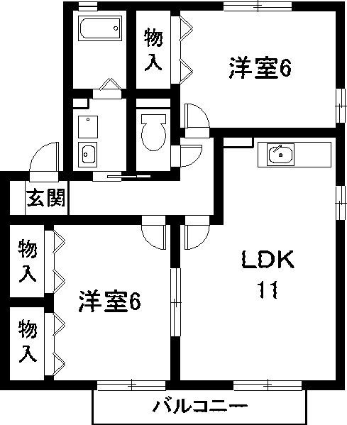 豊川市新宿町のアパートの間取り