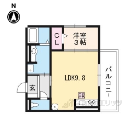 長岡京市調子のアパートの間取り