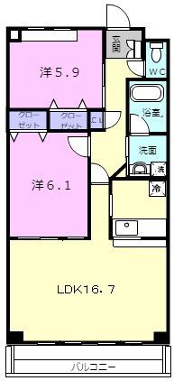 伊賀市小田町のマンションの間取り