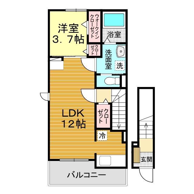 山口市小郡尾崎町のアパートの間取り