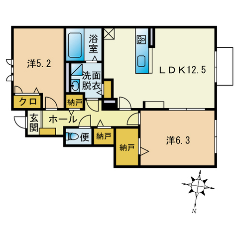 クライスハイム前原北の間取り