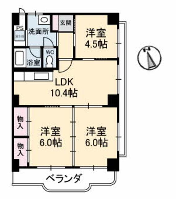 真締川ハイツの間取り