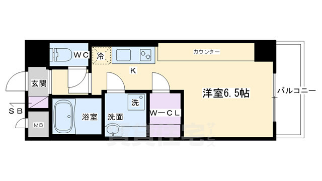 京都市下京区西橋詰町のマンションの間取り