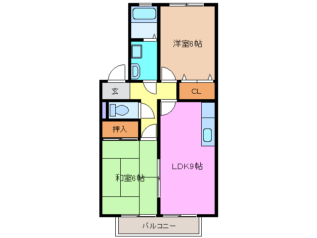 津市藤方のアパートの間取り