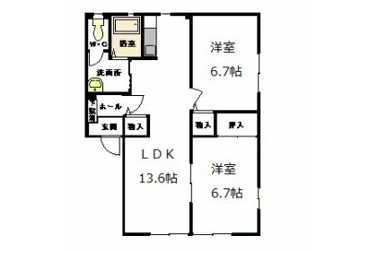 アヴェニールアージュ　A棟の間取り