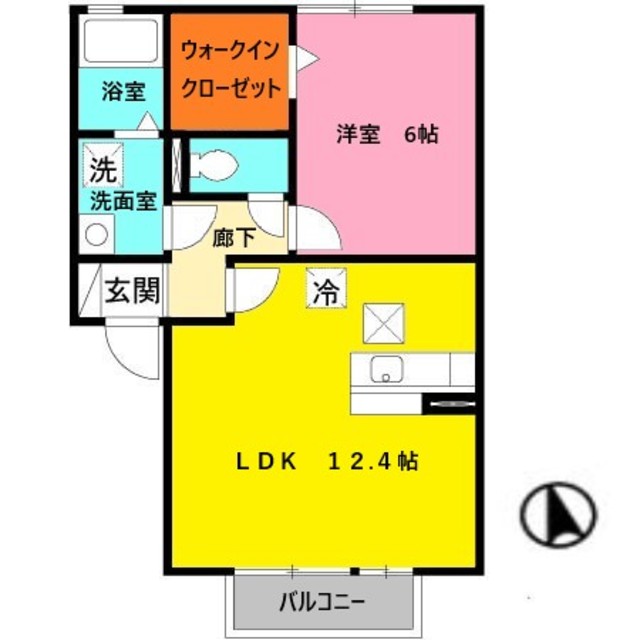 八尾市跡部北の町のアパートの間取り