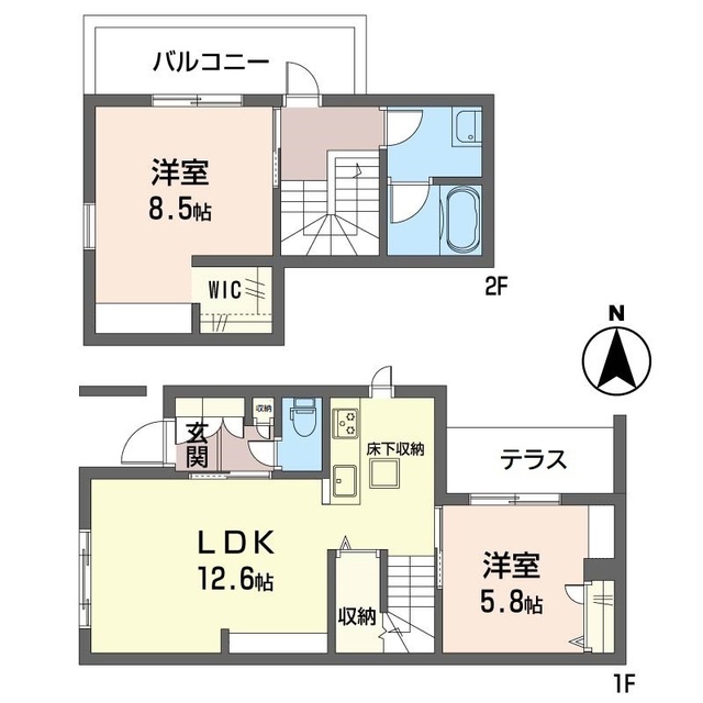 世田谷区経堂のアパートの間取り