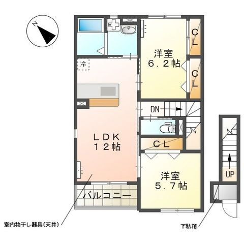 加須市上三俣のアパートの間取り