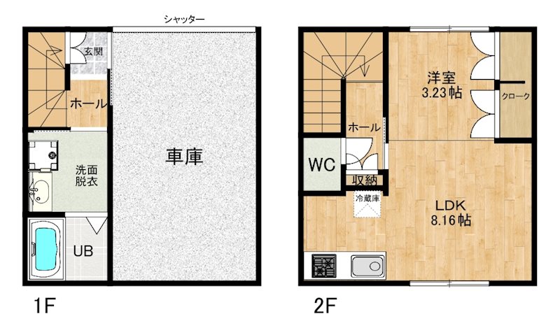 (仮)甘木デザイナーズガレージの間取り