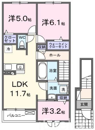 大網白里市駒込のアパートの間取り