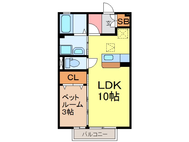 富士市川成新町のアパートの間取り