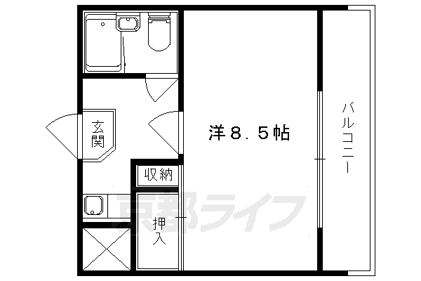 京都市山科区御陵大津畑町のマンションの間取り