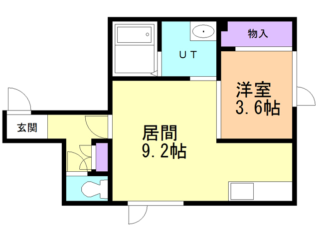 白老郡白老町大町のアパートの間取り