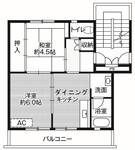 山形市大字中桜田のマンションの間取り