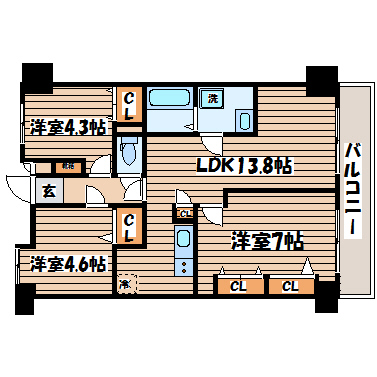 しゃとれ利府の間取り