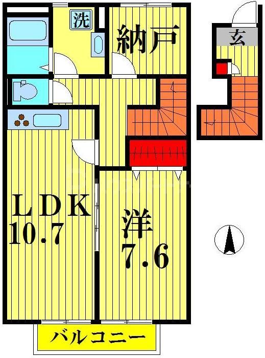 松戸市紙敷のアパートの間取り