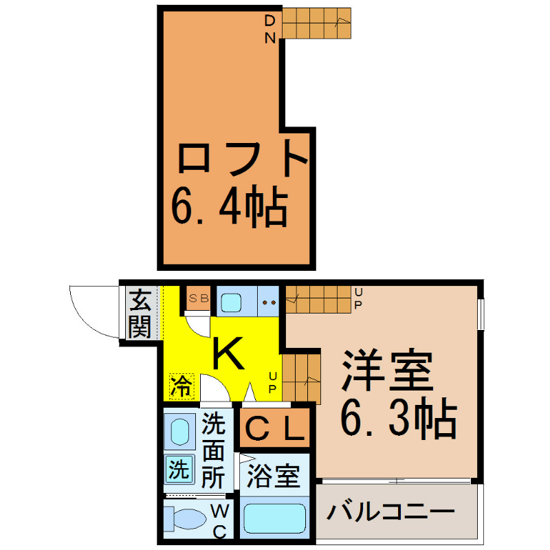 【名古屋市北区御成通のアパートの間取り】