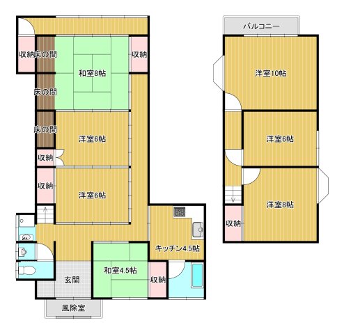 春日ペット可レントハウスの間取り