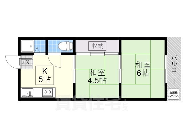 京都市伏見区竹田久保町のアパートの間取り