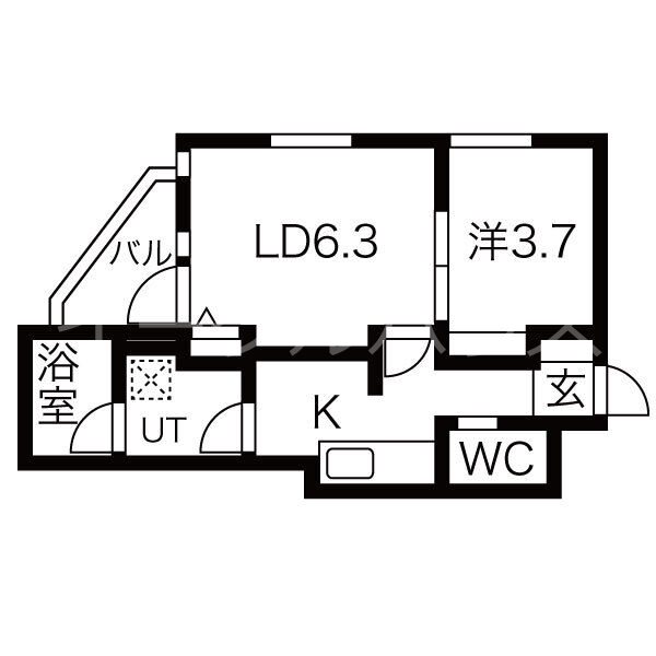 二日市新築アパートB棟の間取り