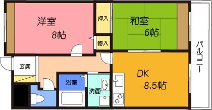 高槻市神内のマンションの間取り